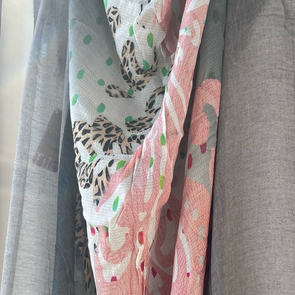 TILO Scarves Cotton/Modal cutie! Delightful neutral pallette with some pop! NEW - Picture 10 of 14